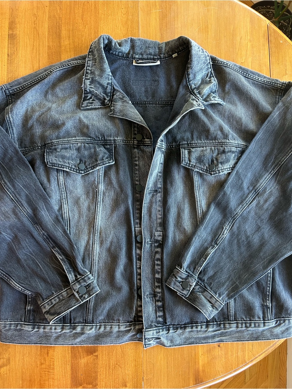 NWOT F.O.G. Essentials Washed Black Denim Jacket